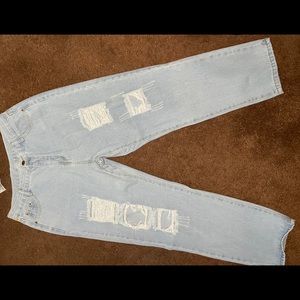 Denim Ripped Mom Jeans💙